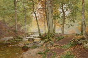 Waldlandschaft by Heinrich Bohmer Oil Painting