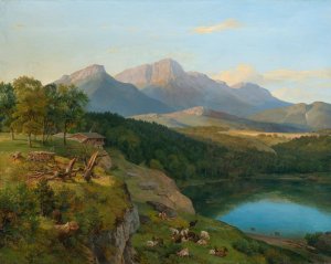 View of the Untersberg in Berchtesgadener Land by Heinrich Brandes Oil Painting