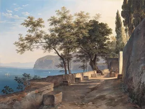 Terrace of the Capucin Priory in Sorrento by Heinrich Carl Reinhold - Oil Painting Reproduction