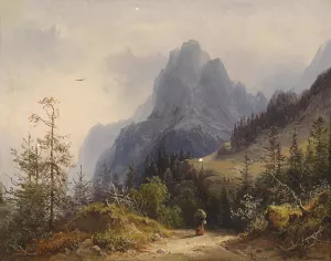 Blick auf das Muhlsteinhorn by Heinrich Carl Schubert Oil Painting