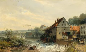 Mill at Broich by Heinrich Deiters Oil Painting