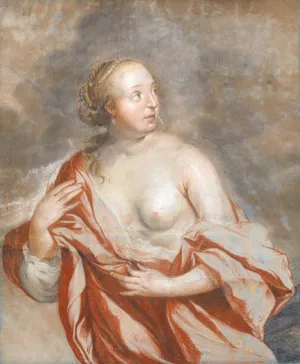 Ilende kvinde, ½ figur by Heinrich Dittmers Oil Painting
