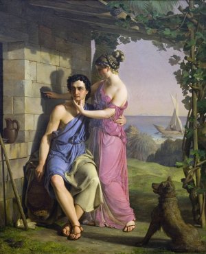 The Origin of Painting by Heinrich Eddelien Oil Painting