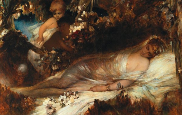 Titania Sleeping by Heinrich Faust - Hand-Painted Oil Painting Reproduction