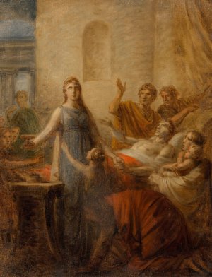 Alkeste opfert sich fur Admetos by Heinrich Friedrich Fuger Oil Painting
