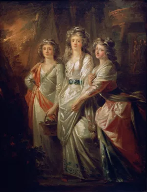 The countesses Elisabeth, Christiane and Marie Karoline von Thun Oil painting by Heinrich Friedrich Fuger