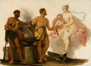 Venus in the forge of Vulcan by Heinrich Friedrich Fuger Oil Painting