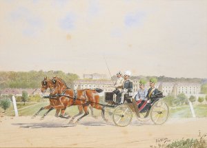 Ausfahrt in Schonbrunn by Heinrich Gottfried Wilda Oil Painting