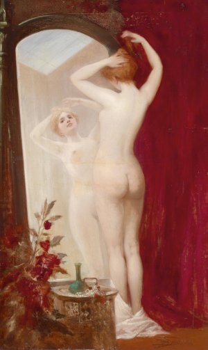 Vor dem Spiegel by Heinrich Hans Schlimarski Oil Painting