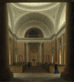 The Slotskirken of Christiansborg, Copenhagen by Heinrich Hansen Oil Painting