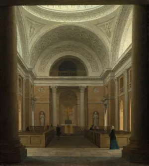 The Slotskirken of Christiansborg, Copenhagen by Heinrich Hansen Oil Painting