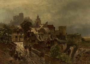 View of the city by Heinrich Hartung Oil Painting