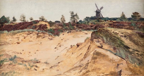 Main Product Photo of In the dunes Painting by Heinrich Hermanns