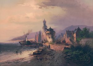 Andernach a Rhein by Heinrich Hiller Oil Painting