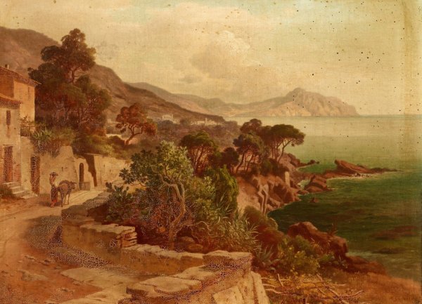Main Product Photo of Mediterranean Landscape  Painting by Heinrich Johann Gartner
