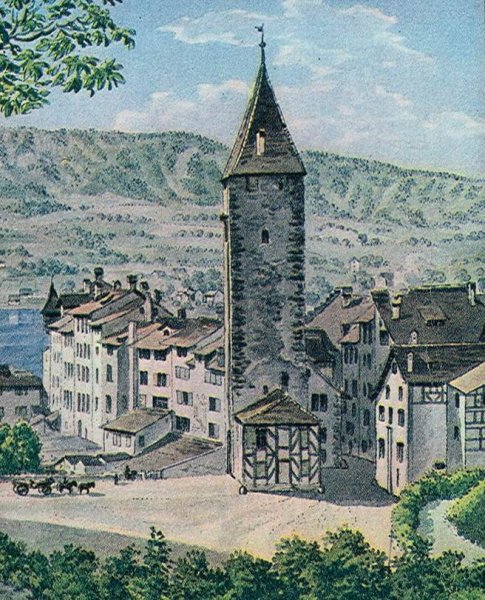 Main Product Photo of Das Oberdorftor in Zurich Painting by Heinrich Keller