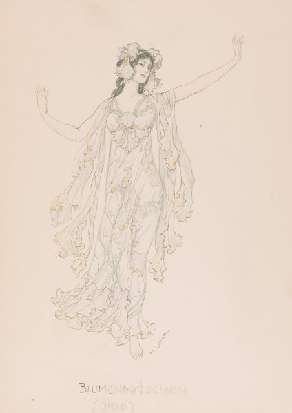 Iris  by Heinrich Lefler - Hand-Painted Oil Painting Reproduction