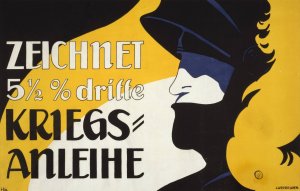 Zeichnet 5 and half percent dritte Kriegs-Anleihe by Heinrich Lefler Oil Painting