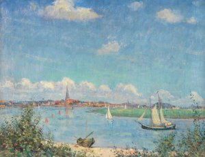 Blick auf Travemunde by Heinrich Linde-Walther Oil Painting