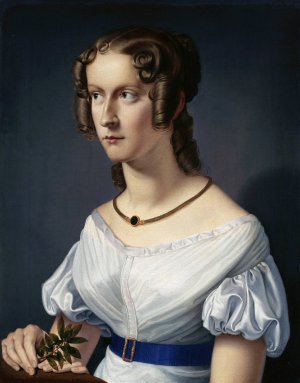 Portrait of a girl by Heinrich Maria Von Hess Oil Painting