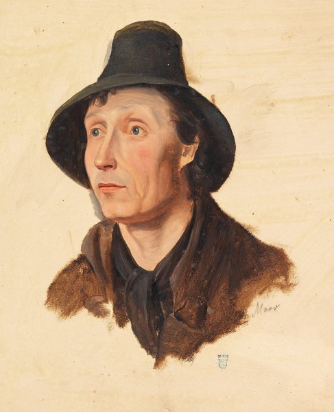 Main Product Photo of Almbauer mit Filzhut  Painting by Heinrich Marr
