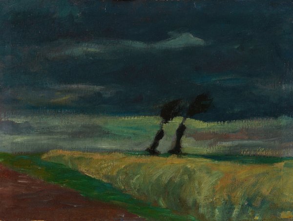 Main Product Photo of Sturmische Landschaft  Painting by Heinrich Nauen