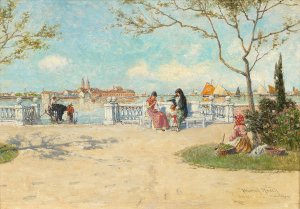 Venetian Scene by Heinrich Rasch Oil Painting