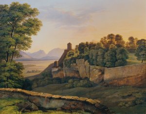 Der Monchsberg bei Salzburg by Heinrich Reinhold Oil Painting