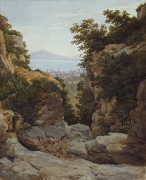 Italian Landscape by Heinrich Reinhold Oil Painting