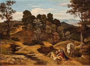Landscape, With The Good Samaritan by Heinrich Reinhold Oil Painting