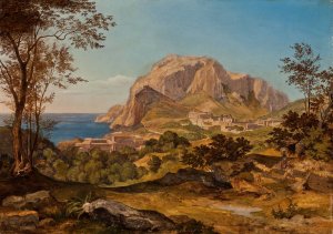 Scene From The Isle Of Capri by Heinrich Reinhold Oil Painting