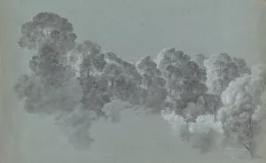 Forest Treetops Struck by Light by Heinrich Rieter Oil Painting
