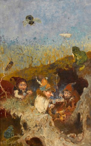 Die Zwergensuppe by Heinrich Schlitt Oil Painting