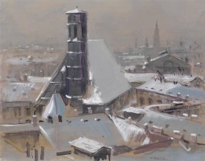 Blick uber Wiener Dacher und Minoritenkirche by Heinrich Schroder Oil Painting