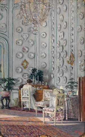 Grafin Gisela Kinsky im Porzellanzimmer by Heinrich Tomec Oil Painting