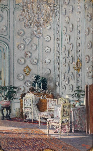 Main Product Photo of Grafin Gisela Kinsky im Porzellanzimmer  Painting by Heinrich Tomec
