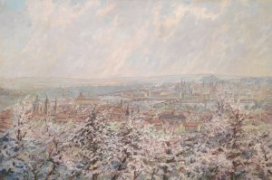 Panorama Prahy i Petrina by Heinrich Tomec Oil Painting