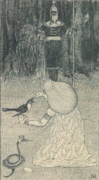Die Schlangenbraut  by Heinrich Vogeler - Hand-Painted Oil Painting Reproduction