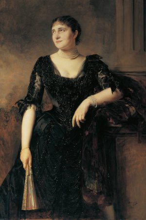 Damenbildnis by Heinrich Von Angeli Oil Painting