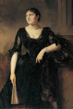 Damenbildnis by Heinrich Von Angeli Oil Painting