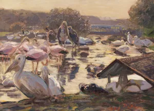 Exotenweiher by Heinrich Von Zugel Oil Painting