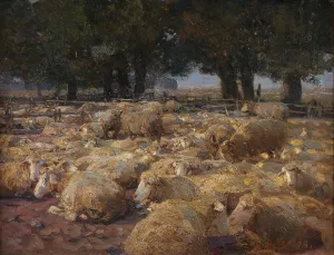 Schafpark by Heinrich Von Zugel Oil Painting