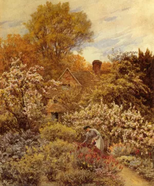 A Spring Garden Oil painting by Helen Allingham