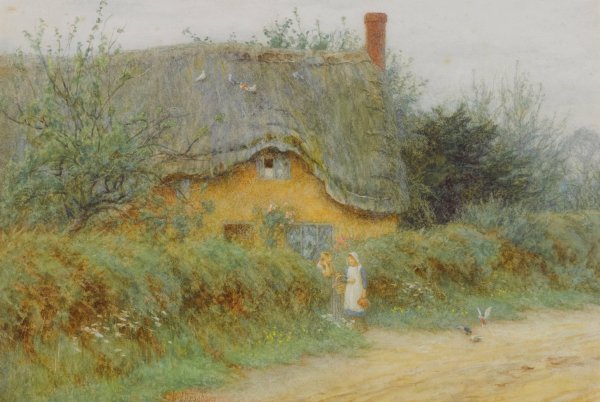 Main Product Photo of A Wiltshire Cottage Painting by Helen Allingham