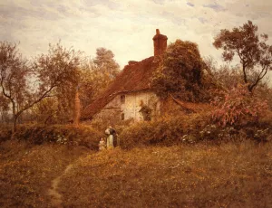 Cottage at Pinner by Helen Allingham Oil Painting