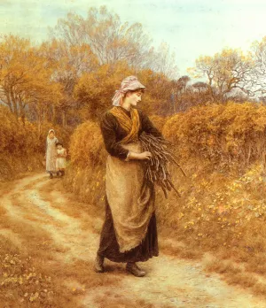 Gathering Firewood by Helen Allingham - Oil Painting Reproduction