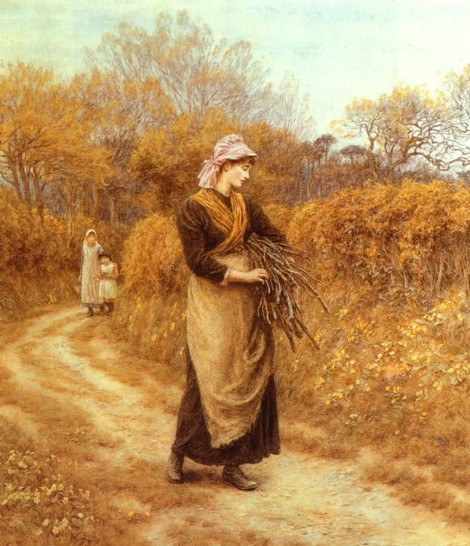 Main Product Photo of Gathering Firewood Painting by Helen Allingham