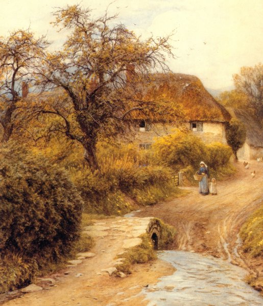 Main Product Photo of Hill Farm, Symondsbury Painting by Helen Allingham