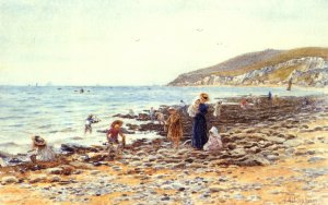 Near Beachy Head Oil painting by Helen Allingham