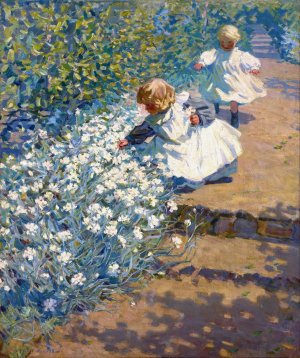 Picking Flower by Helen Galloway Mcnicoll Oil Painting